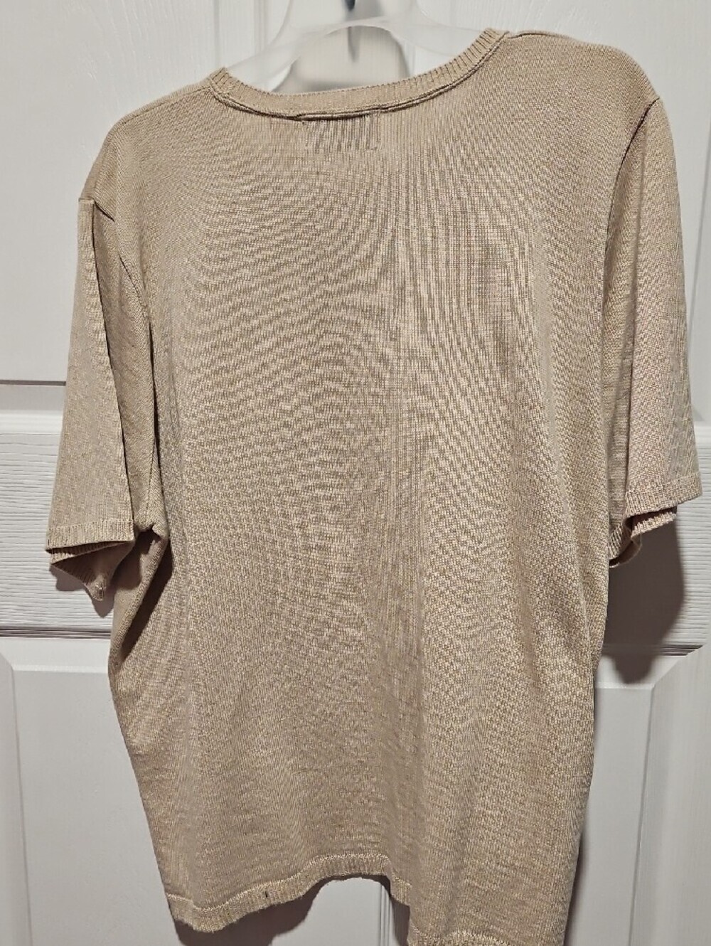 Alfred Dunner Beige Short-Sleeve Argyle Knit Sweater with Red and Green Diamonds - Picture 4 of 4